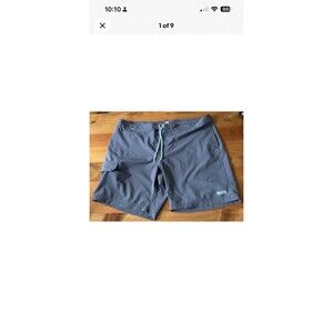 DULUTH TRADING Mens So 40 Bull Moose Flex Board Shorts Gray 9" Inseam Pockets